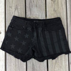 Hot Topic Lovesick Black American Flag Shorts